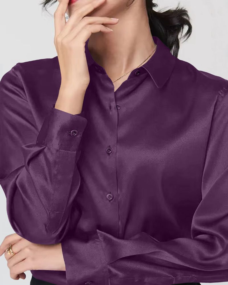 Amethyst Glow Satin Shirt