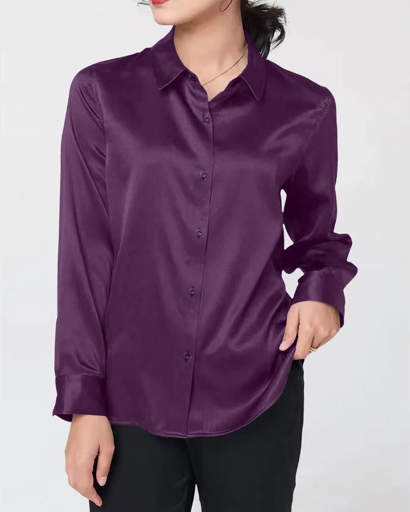 Amethyst Glow Satin Shirt