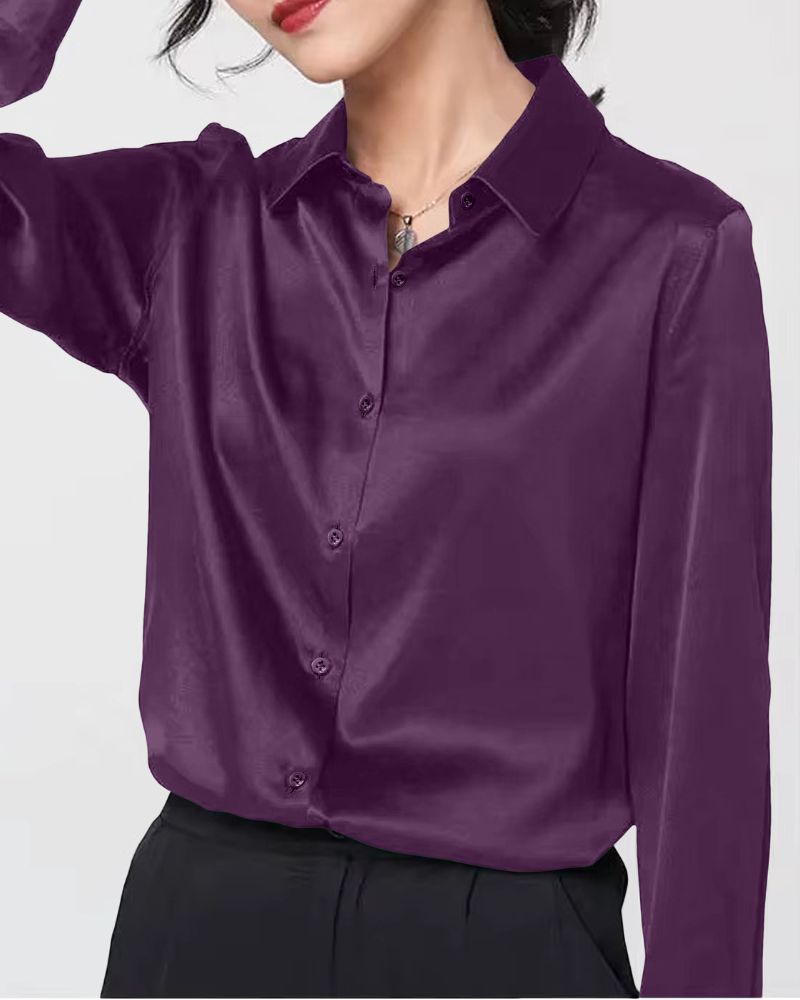 Amethyst Glow Satin Shirt