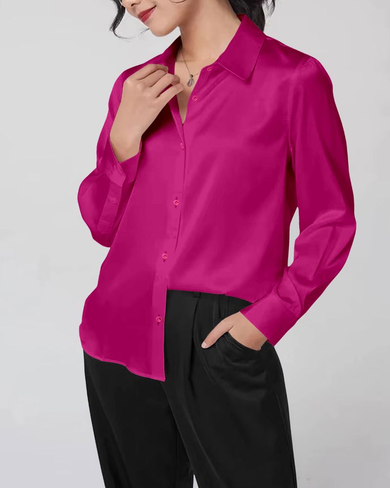 Fuchsia Radiance Satin Shirt
