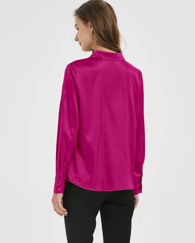 Fuchsia Radiance Satin Shirt