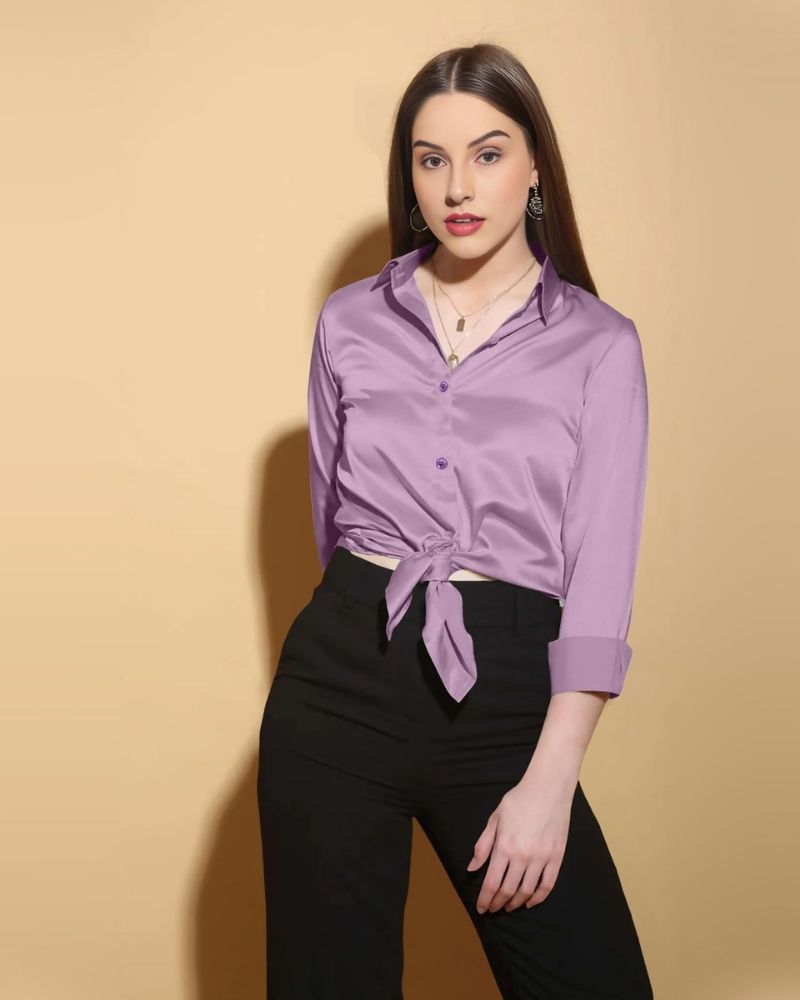 Satin Purple Shirt