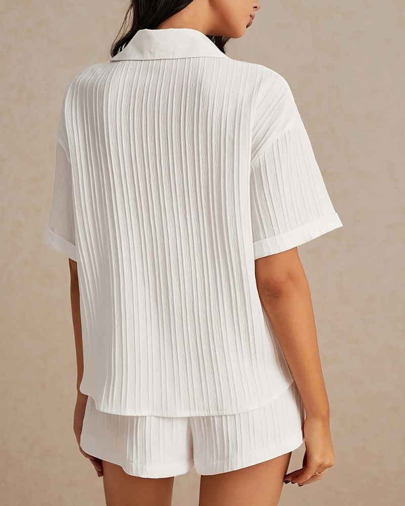 White Top Bottom Set for Women