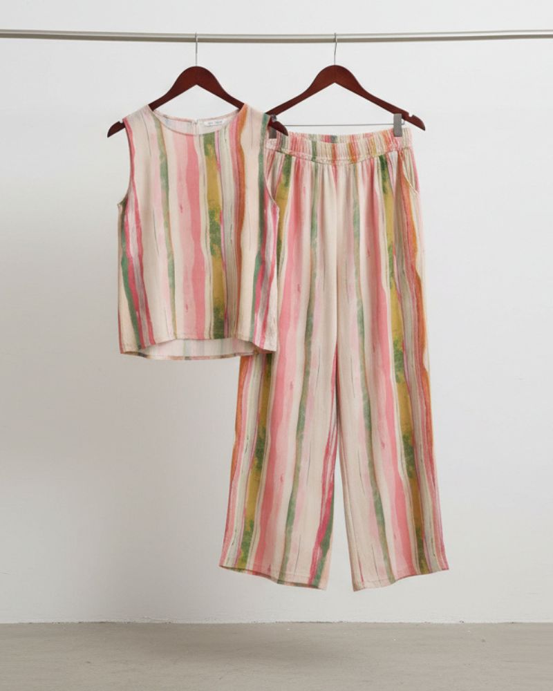 Blush Meadow Stripe Co-Ord Set