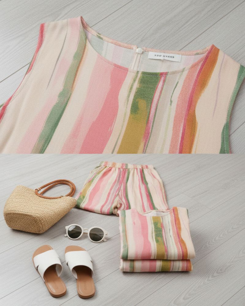 Blush Meadow Stripe Co-Ord Set