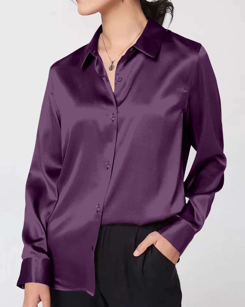 Amethyst Glow Satin Shirt