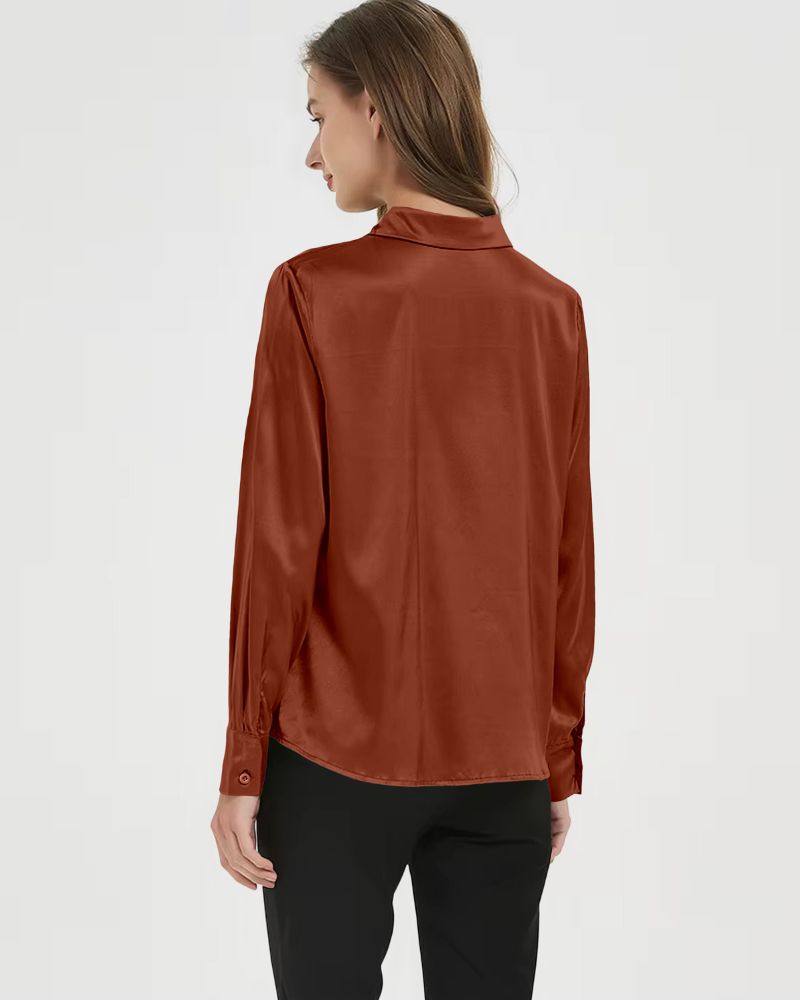 Copper Glow Satin Shirt