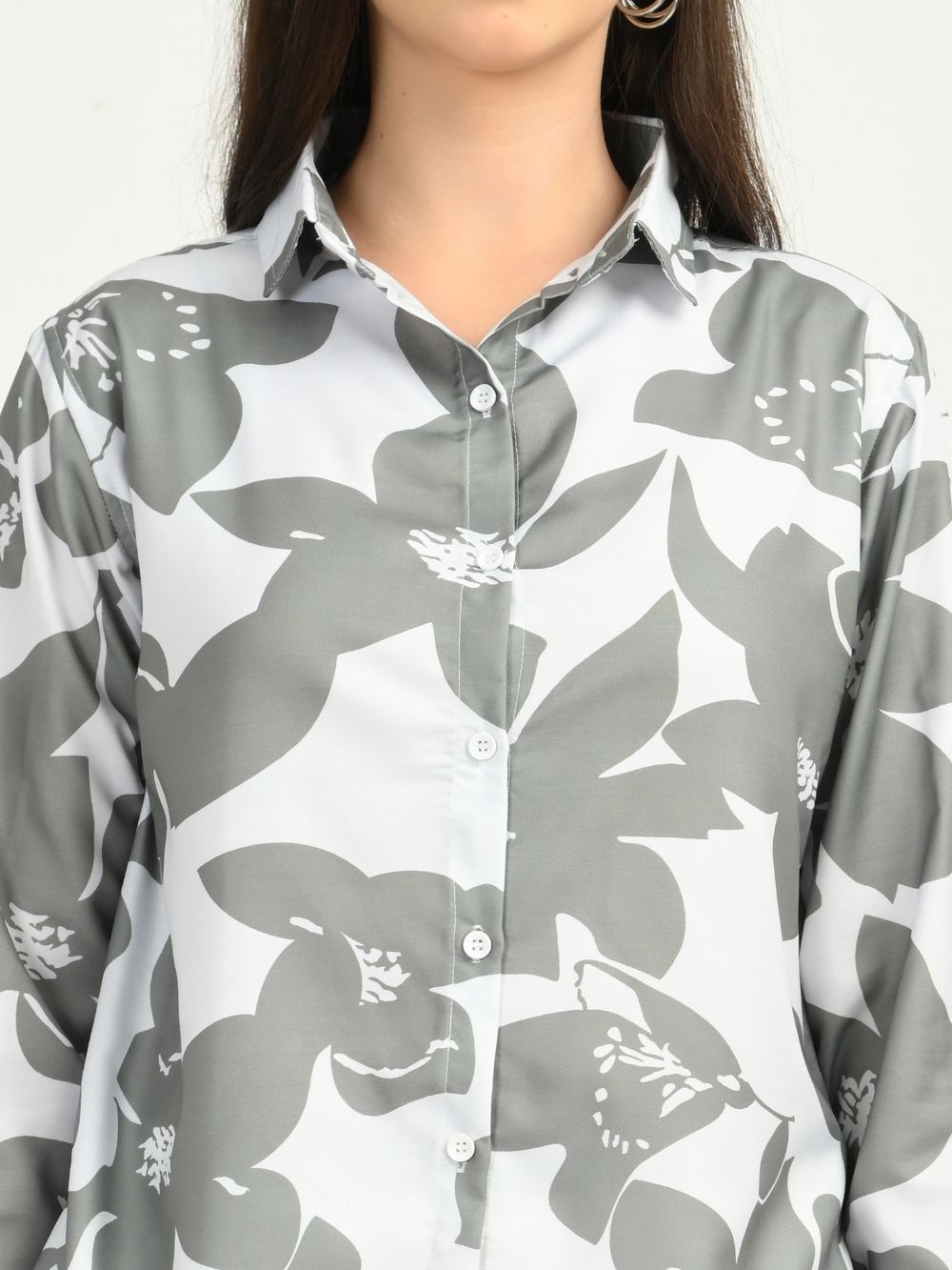 Close-up buttons floral shirt