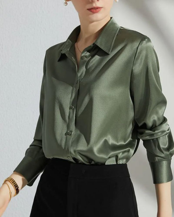 Forest Green Satin Shirt