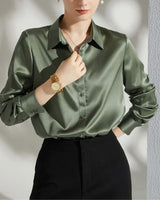 Forest Green Satin Shirt