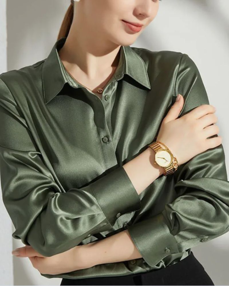 Forest Green Satin Shirt