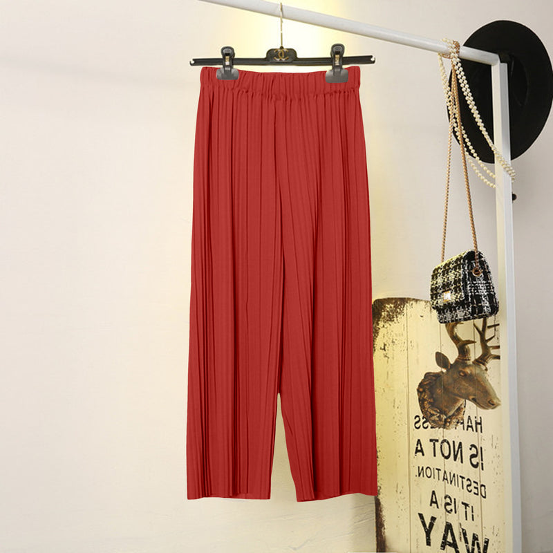Coral & Teal Pleated Palazzo Trousers Duo