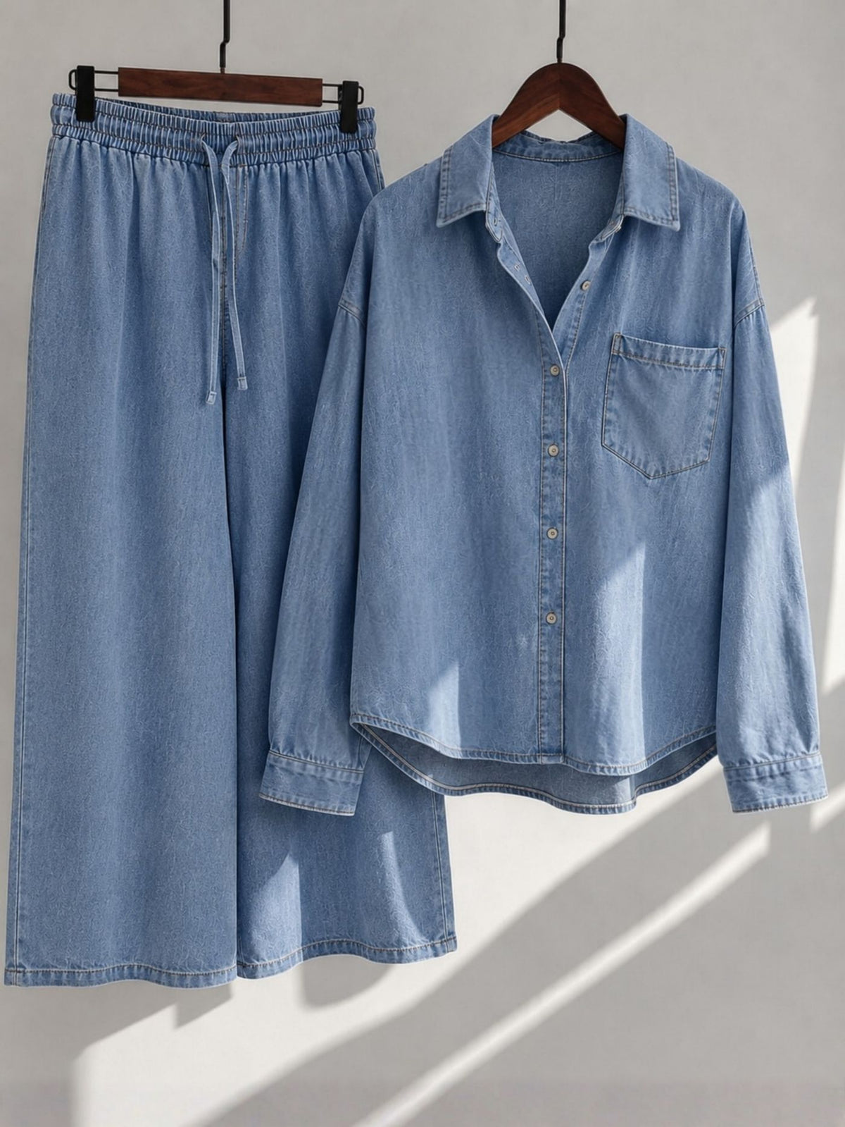 Lucetta light-blue denim co-ord
