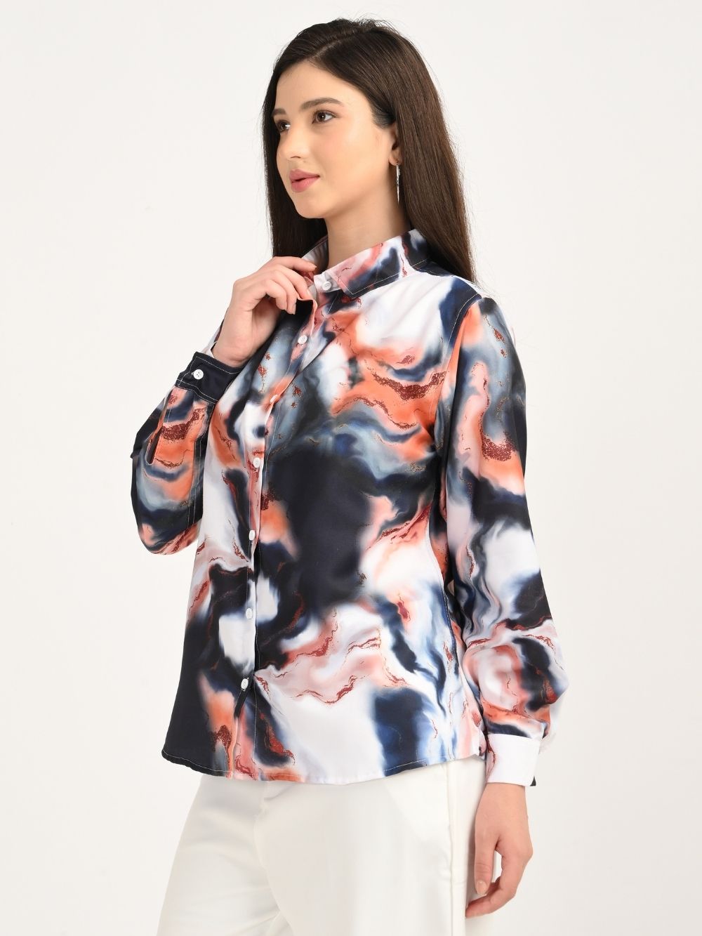 Mystic Marble shirt side profile view
