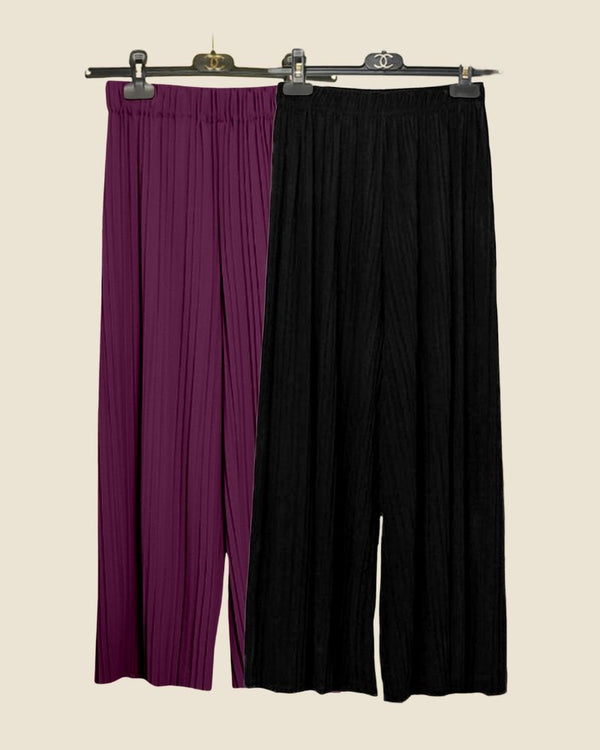 Noir Luxe Dual Pleated Palazzo Set