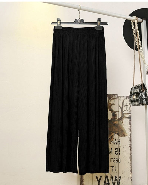 Noir Luxe Dual Pleated Palazzo Set