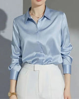 Sky Blue Satin Shirt