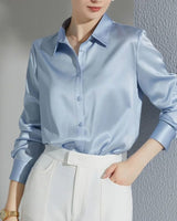 Sky Blue Satin Shirt