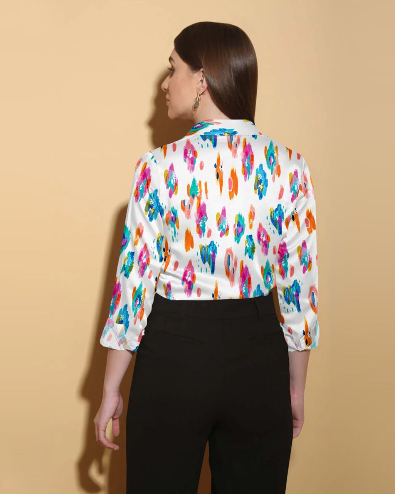 colorful partywear satin shirt