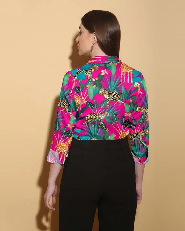 party wear jugle satin blouse